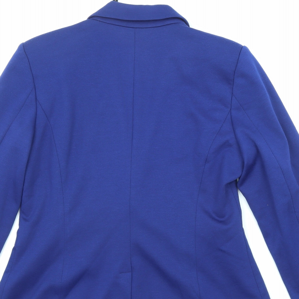 Fransa Womens Blue Polyester Jacket Blazer Size 8