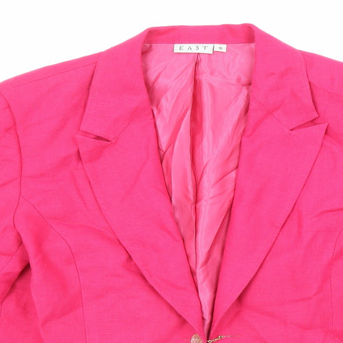 EAST Womens Pink Jacket Blazer Size 16 Button