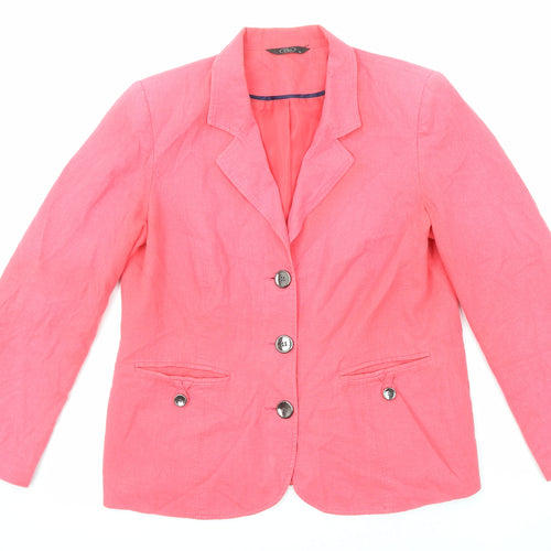 Bonmarché Womens Pink Jacket Blazer Size 14 Button