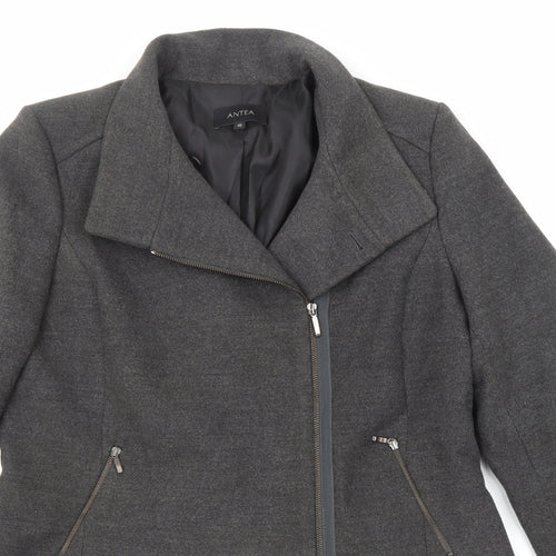 Antea Womens Grey Pea Coat Coat Size 18 Zip