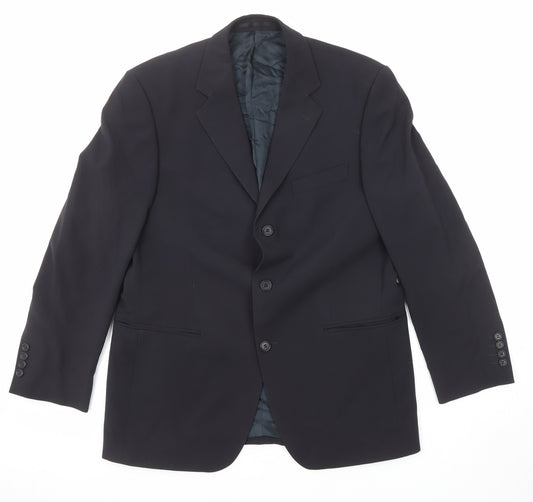 Magee Mens Black Wool Jacket Suit Jacket Size 40 Regular