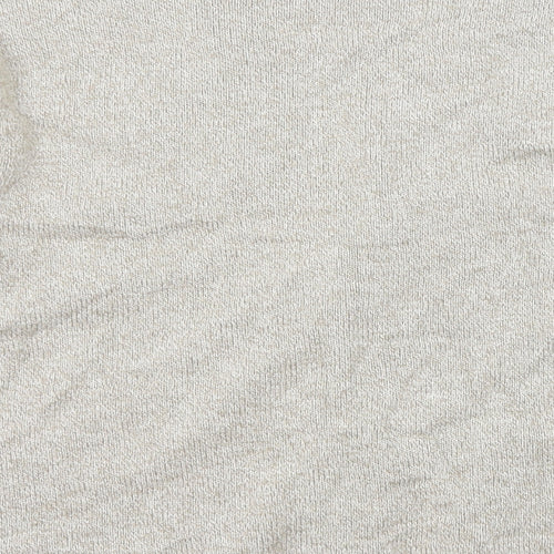 St Michael Mens Beige V-Neck Acrylic Cardigan Jumper Size M Long Sleeve - Crochet Detail
