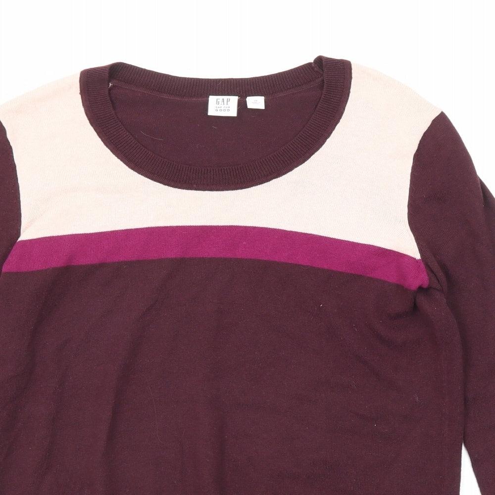 Gap Womens Purple Round Neck Cotton Pullover Jumper Size XS