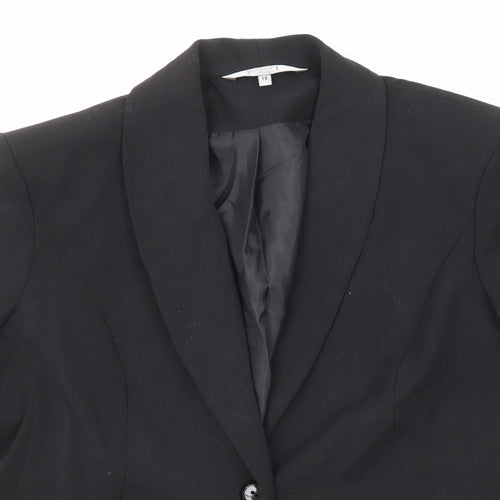 Debenhams Womens Black Jacket Blazer Size 18 Button