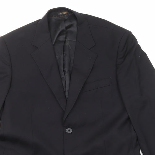 Simon Carter Mens Black Polyester Jacket Suit Jacket Size 40 Regular