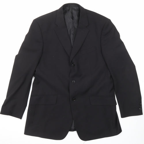 You Essential Mens Black Polyester Jacket Suit Jacket Size 42 Regular