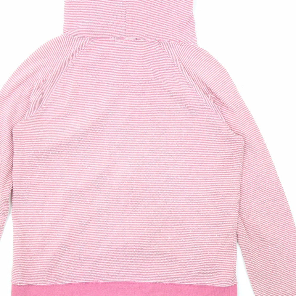 Gap Womens Pink Striped Cotton Full Zip Hoodie Size M Pullover