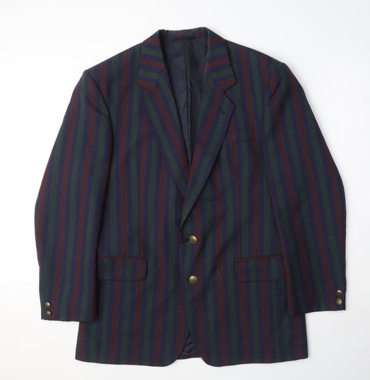 Skopes Mens Multicoloured Striped Wool Jacket Suit Jacket Size 40 Regular