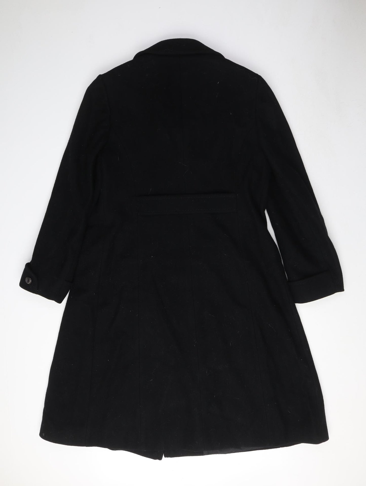St Michael Womens Black Overcoat Coat Size 16 Button