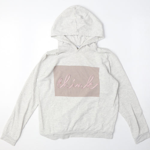 Amisu Womens Grey Cotton Pullover Hoodie Size S Pullover - Think