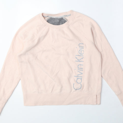 Calvin Klein Womens Pink Cotton Pullover Sweatshirt Size S Pullover