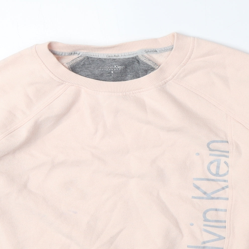 Calvin Klein Womens Pink Cotton Pullover Sweatshirt Size S Pullover