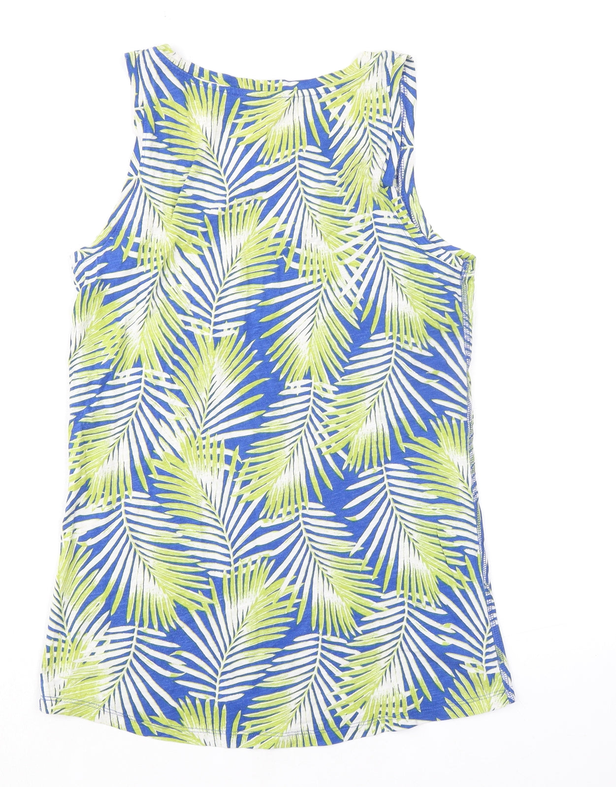 M&Co Womens Multicoloured Geometric Modal Basic Tank Size 8 Scoop Neck - Leaf Print