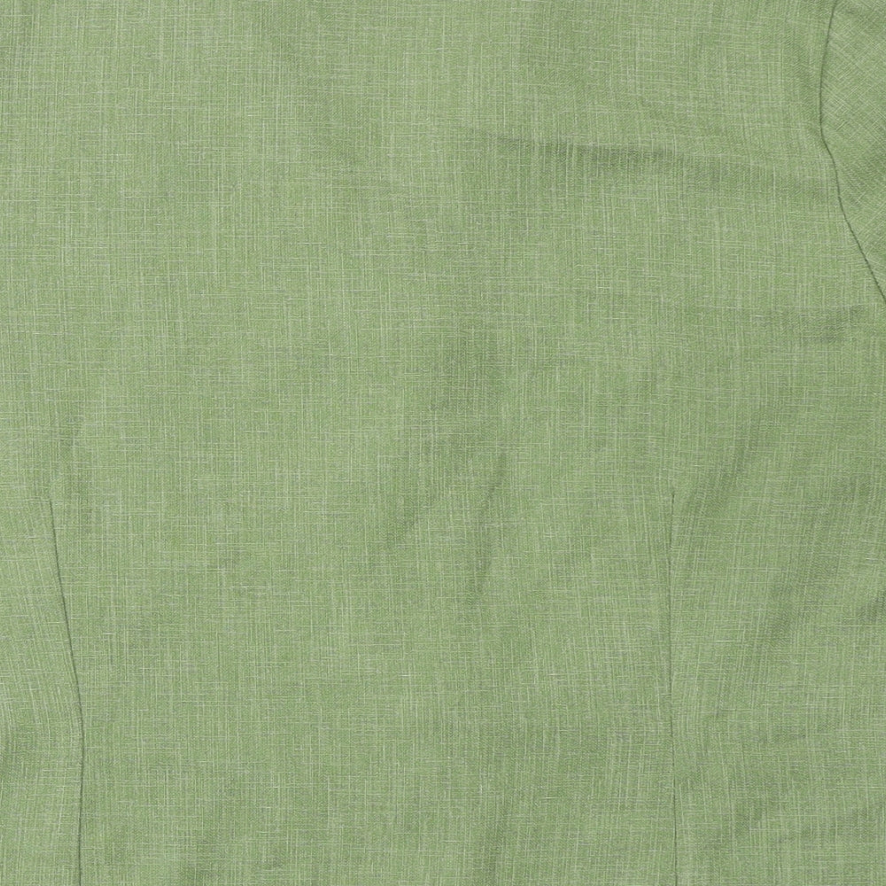 Klass Womens Green Polyester Basic Button-Up Size 14 Collared