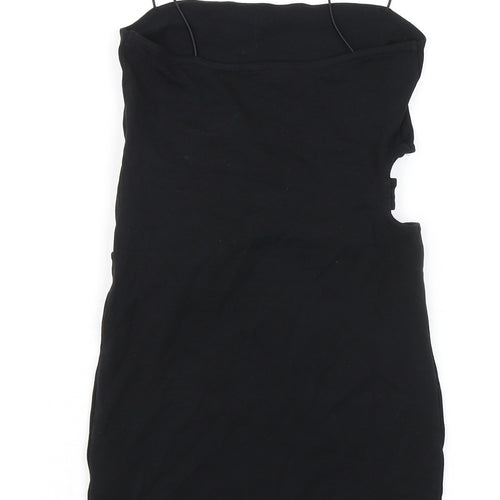 Zara Womens Black Polyester Bodycon Size M Square Neck Pullover
