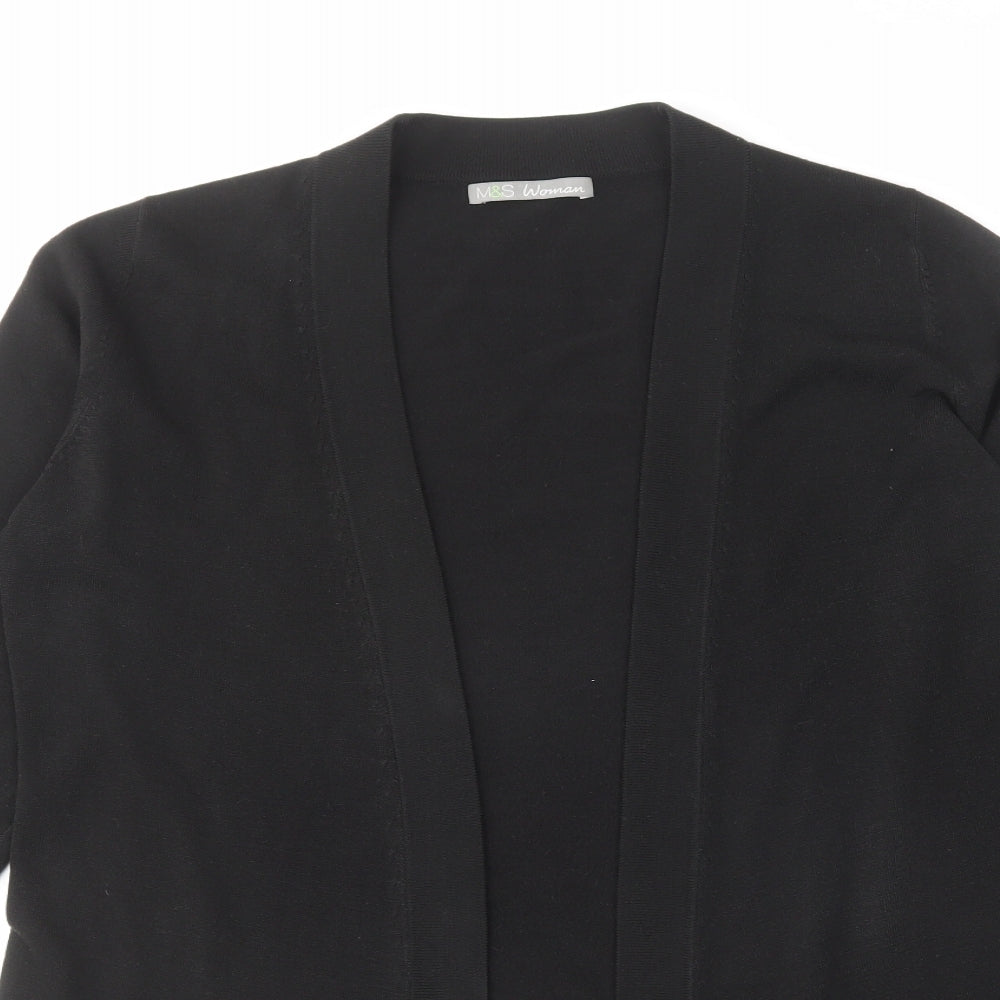 Marks and Spencer Womens Black V-Neck Acrylic Cardigan Jumper Size 16