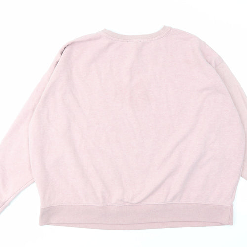 New Look Womens Pink Cotton Pullover Sweatshirt Size L Pullover - Wonderful