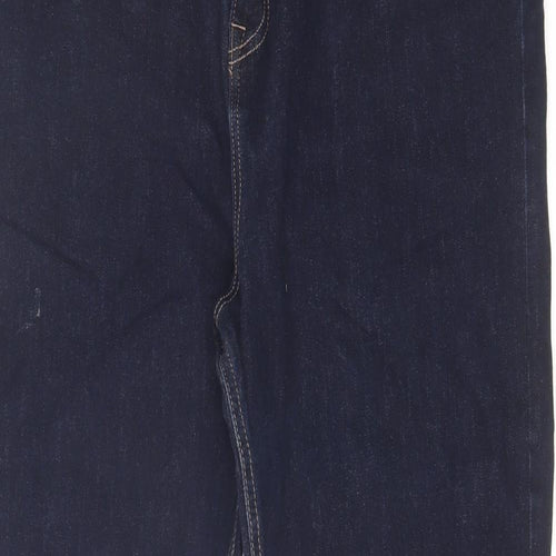 Marks and Spencer Womens Blue Cotton Bootcut Jeans Size 20 L30 in Regular Zip