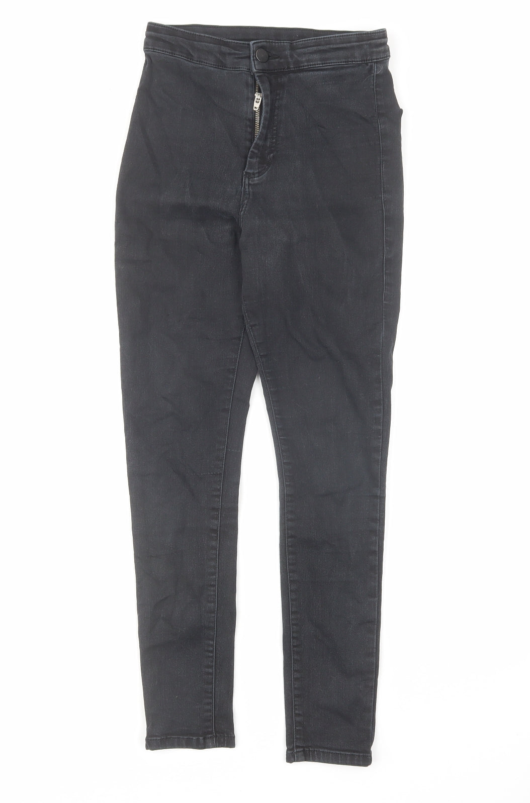 Topshop Womens Black Cotton Skinny Jeans Size 26 in L28 in Regular Zip