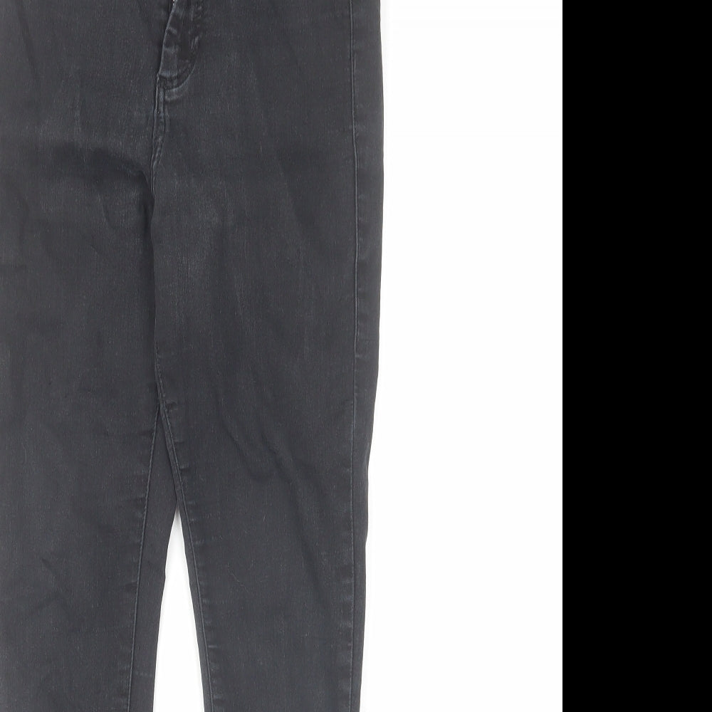 Topshop Womens Black Cotton Skinny Jeans Size 26 in L28 in Regular Zip