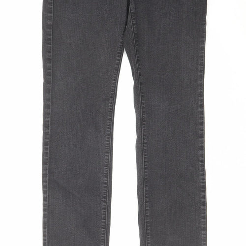 TU Womens Black Cotton Straight Jeans Size 8 L31 in Regular Zip