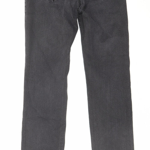 TU Womens Black Cotton Straight Jeans Size 8 L31 in Regular Zip