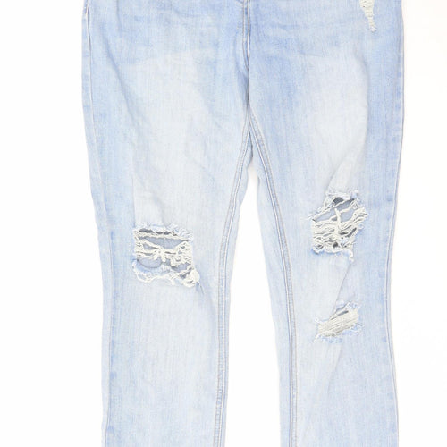 Papaya Womens Blue Cotton Skinny Jeans Size 14 L27 in Regular Zip
