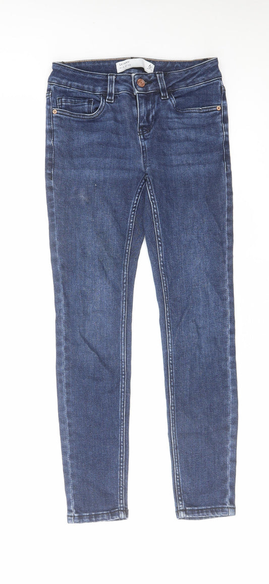 NEXT Womens Blue Cotton Skinny Jeans Size 6 L24 in Regular Zip