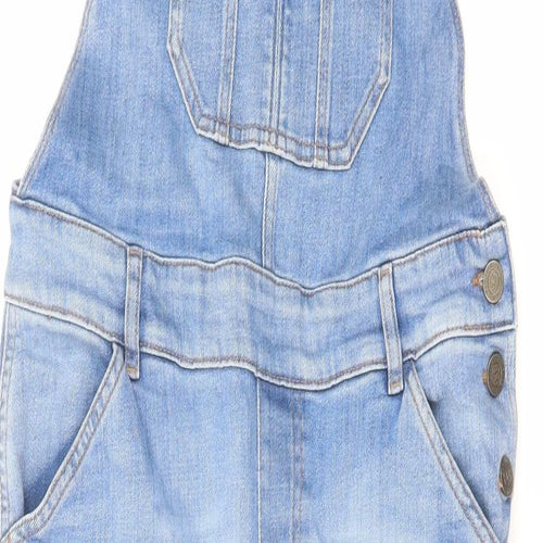 Fat Face Womens Blue Cotton Dungaree One-Piece Size 12 L21 in Buckle