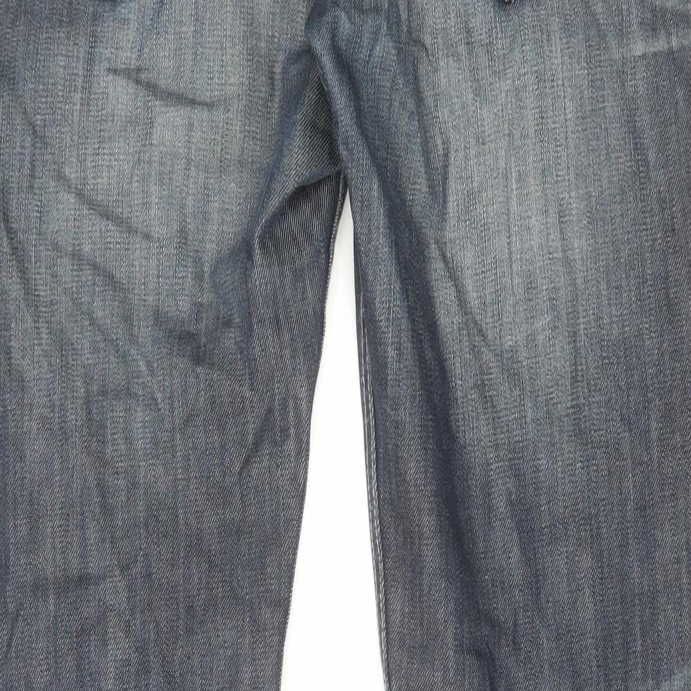 Jeff Banks Mens Blue Cotton Straight Jeans Size 32 in L30 in Regular Zip
