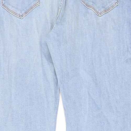 Marks and Spencer Mens Blue Cotton Straight Jeans Size 44 in L31 in Regular Zip