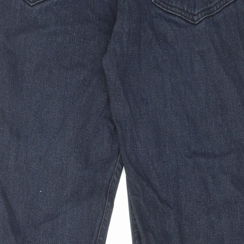 Pride & Soul Mens Blue Cotton Wide-Leg Jeans Size 34 in L29 in Regular Zip