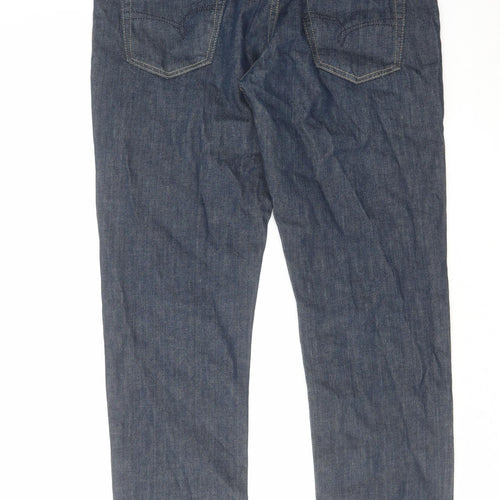 NEXT Mens Blue Cotton Straight Jeans Size 32 in L30 in Slim Button