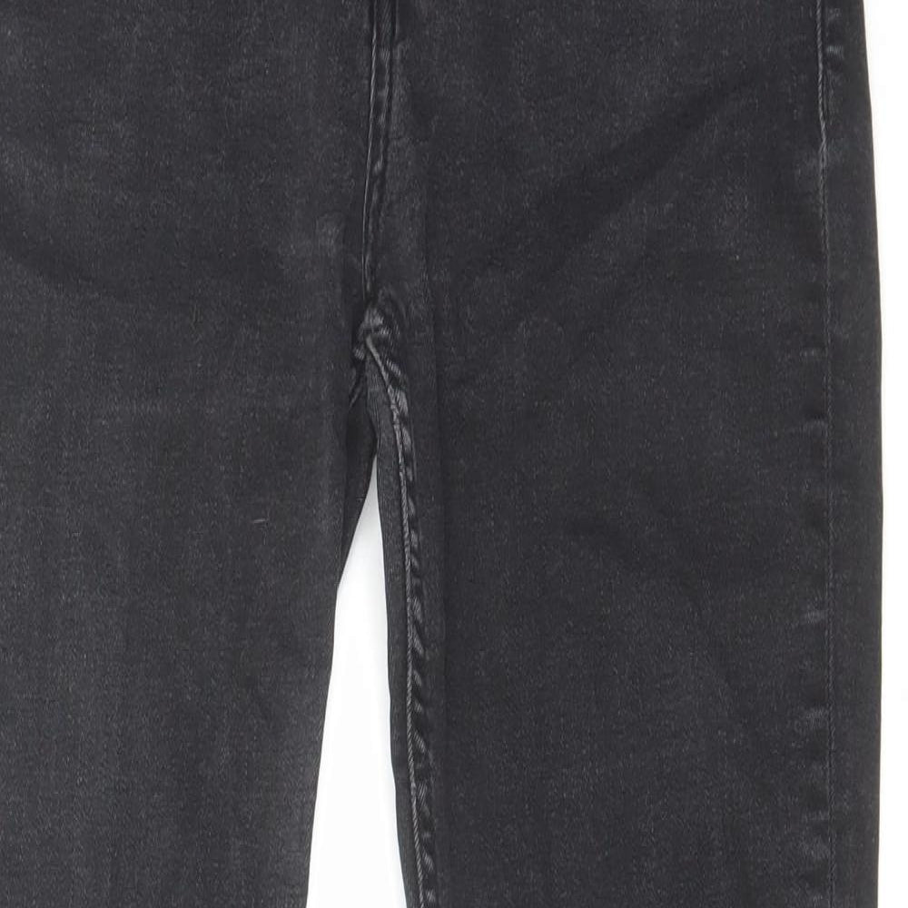 Mango Womens Black Cotton Bootcut Jeans Size 10 L26 in Regular Button