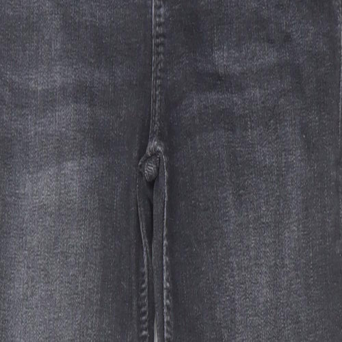 Zara Womens Grey Cotton Skinny Jeans Size 10 L28 in Regular Zip
