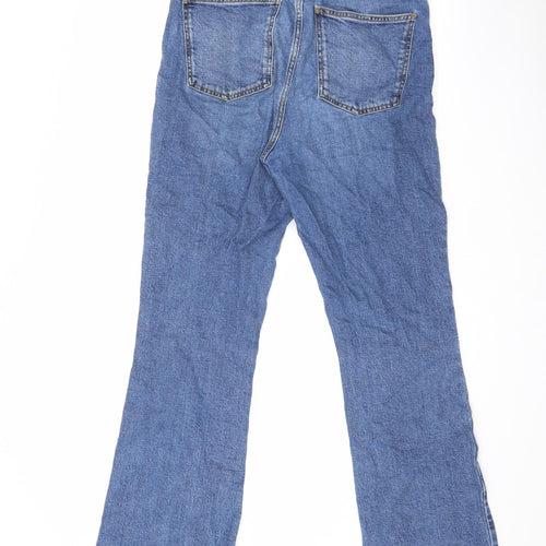 Topshop Womens Blue Cotton Straight Jeans Size 32 in L36 in Regular Zip