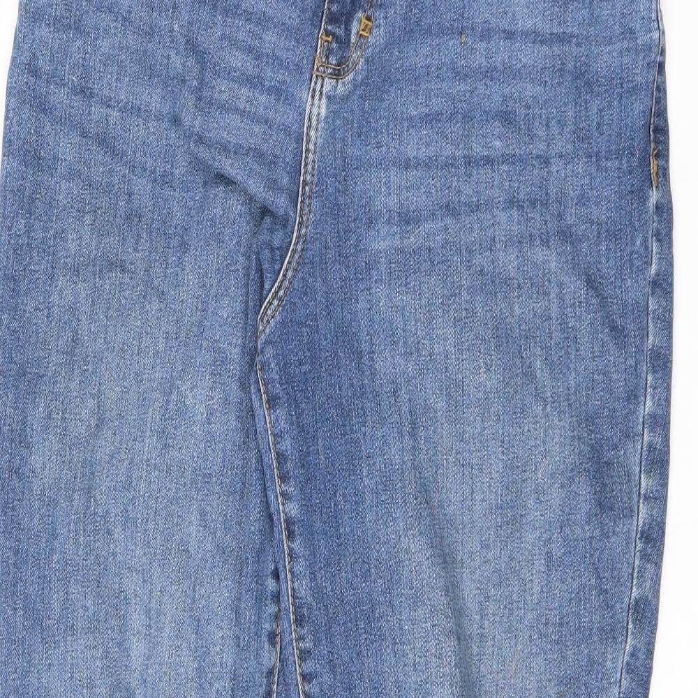 TU Womens Blue Cotton Straight Jeans Size 12 L28.5 in Regular Zip