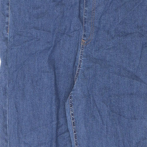 Marks and Spencer Womens Blue Cotton Jegging Jeans Size 16 L27 in Extra-Slim