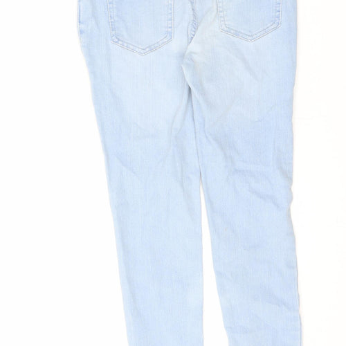 Denim & Co. Girls Blue Cotton Jegging Jeans Size 9-10 Years L21.5 in Regular Pullover - Raw Hem