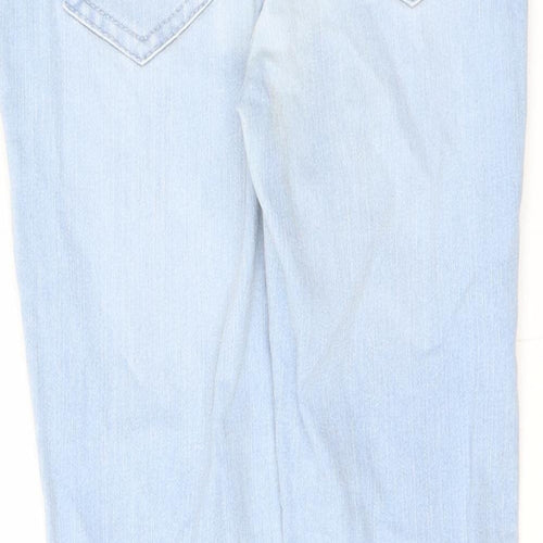 Denim & Co. Girls Blue Cotton Jegging Jeans Size 9-10 Years L21.5 in Regular Pullover - Raw Hem