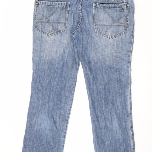 John Rocha Mens Blue Cotton Straight Jeans Size 34 in L30 in Regular Button