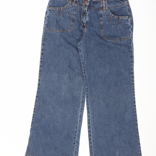 South Womens Blue Cotton Straight Jeans Size 16 L29 in Regular Zip