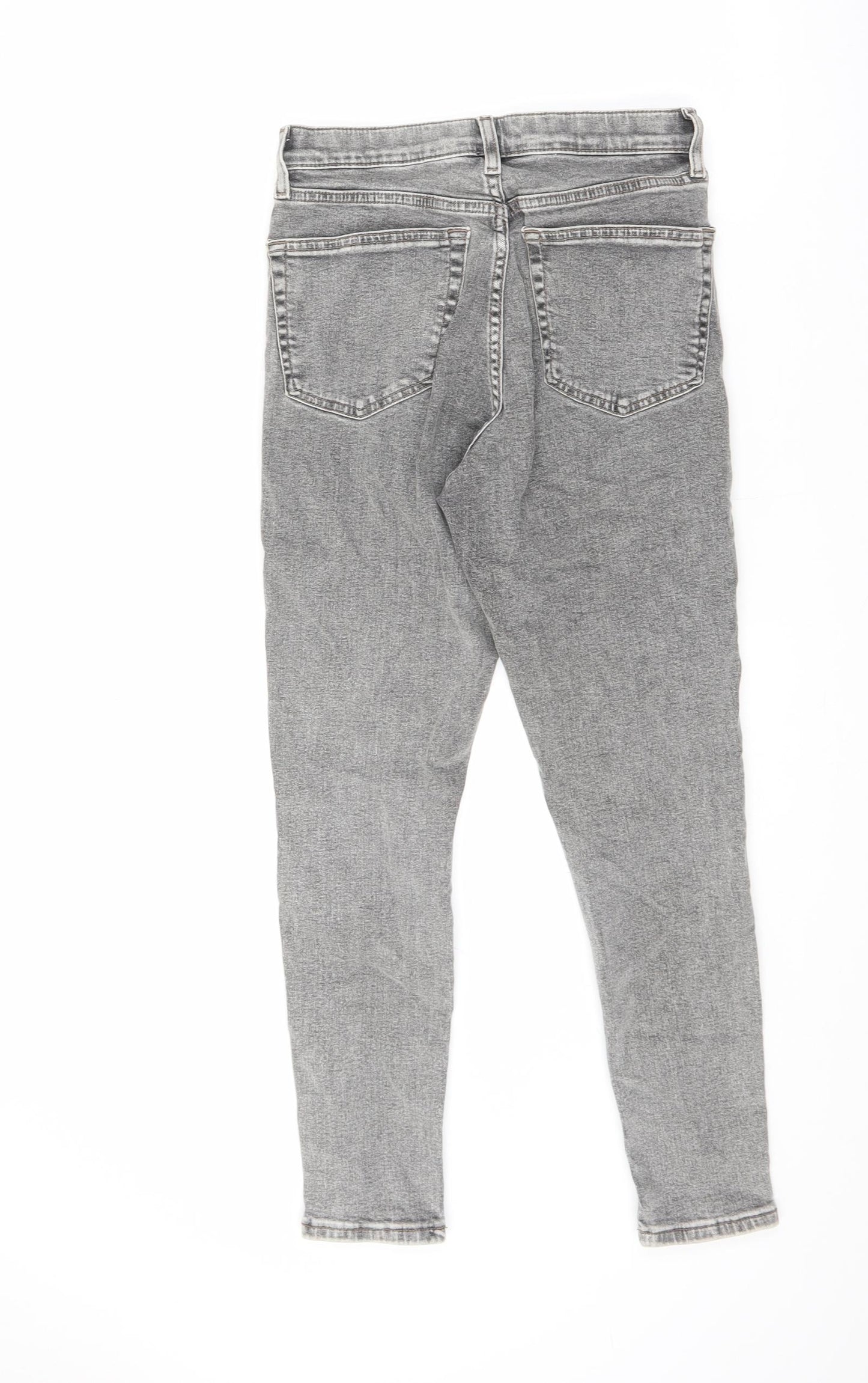 Topshop Womens Grey Cotton Skinny Jeans Size 28 in L30 in Regular Zip