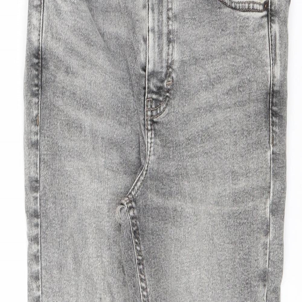 Topshop Womens Grey Cotton Skinny Jeans Size 28 in L30 in Regular Zip