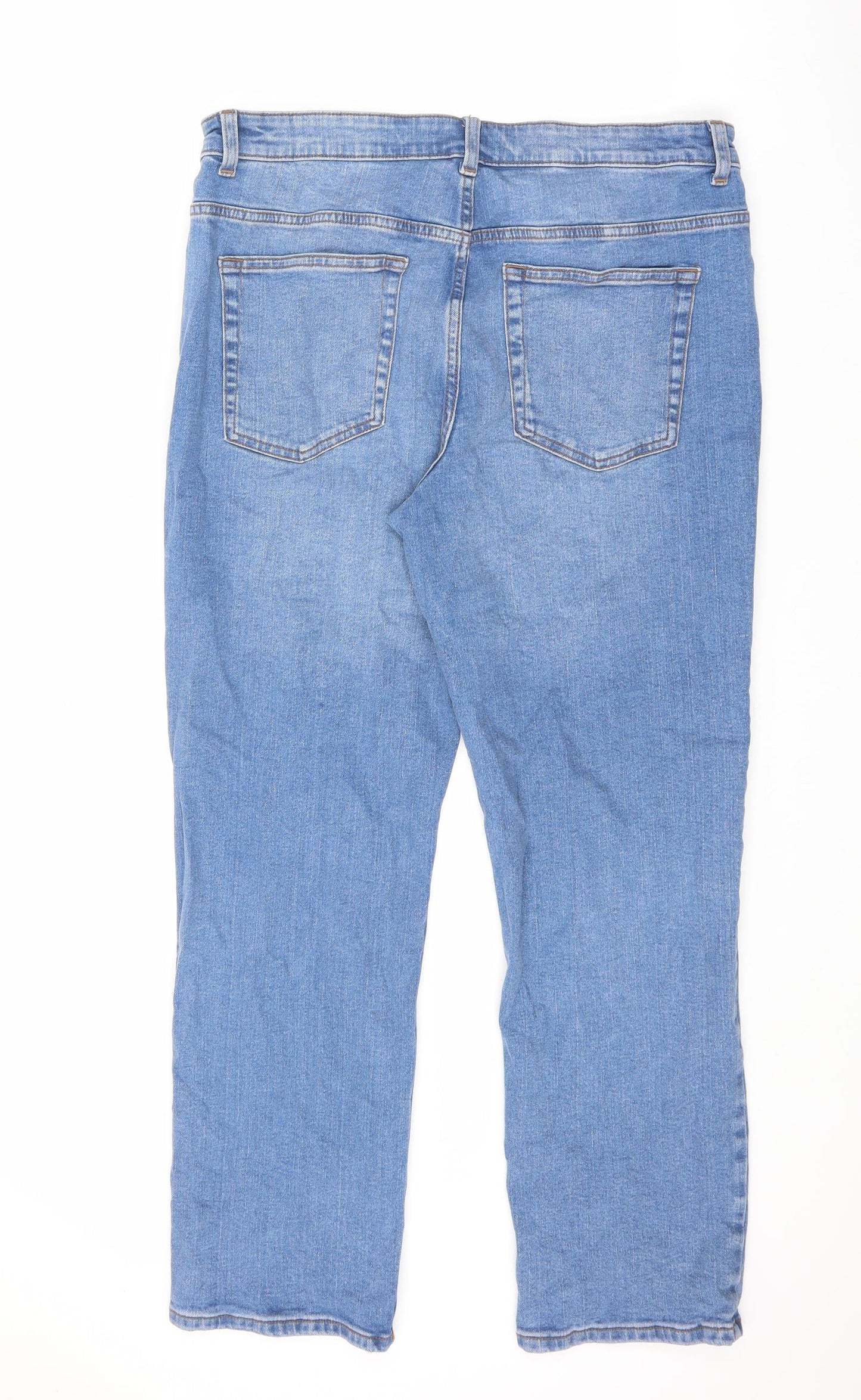 TU Mens Blue Cotton Straight Jeans Size 34 in L28 in Regular Zip