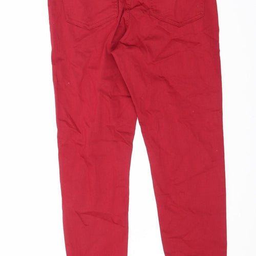 Marks and Spencer Womens Red Cotton Jegging Jeans Size 10 L28.5 in Regular