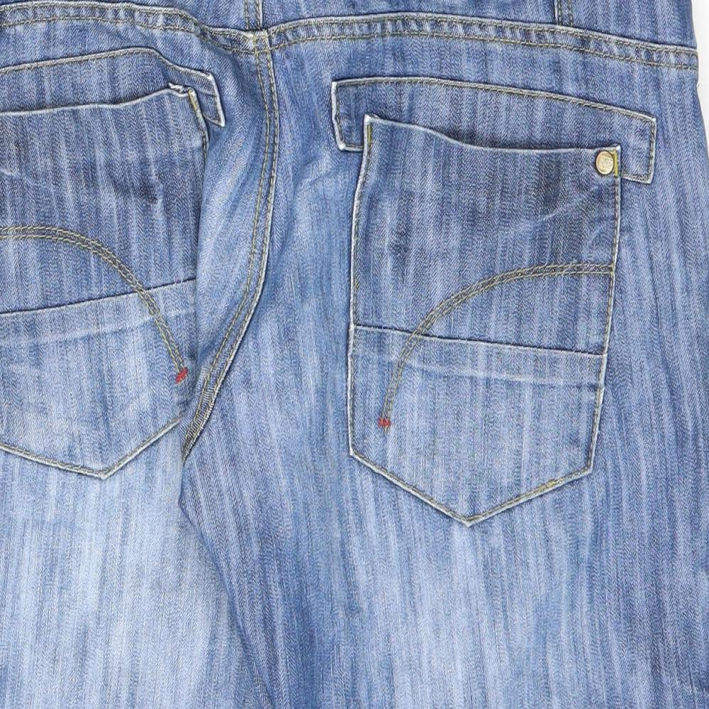 Crosshatch Mens Blue Cotton Bermuda Shorts Size 32 in L14 in Regular Button