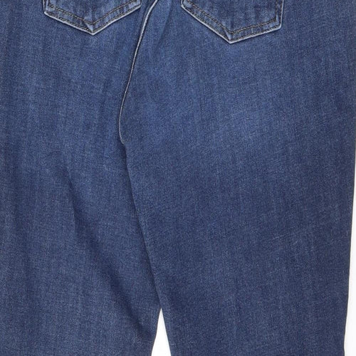 NEXT Womens Blue Cotton Skinny Jeans Size 16 L26 in Regular Zip
