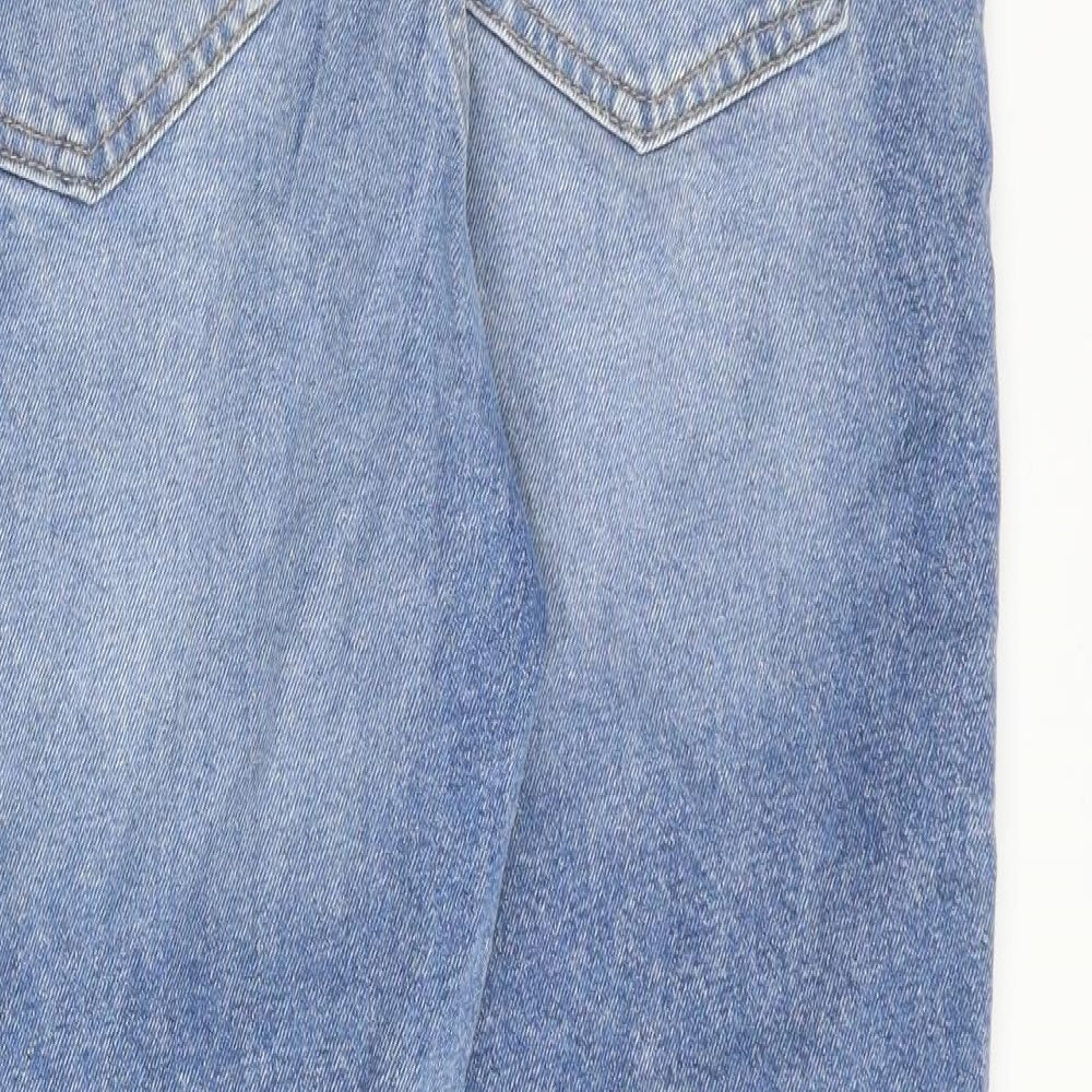 H&M Womens Blue Cotton Mom Jeans Size 12 L28 in Regular Zip