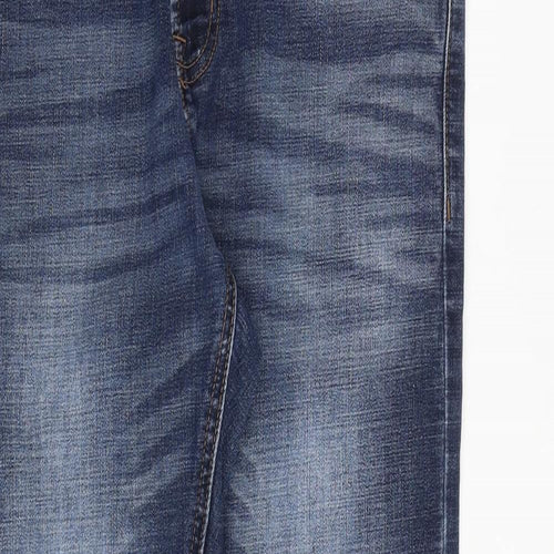 NEXT Mens Blue Cotton Straight Jeans Size 32 in L30 in Slim Zip